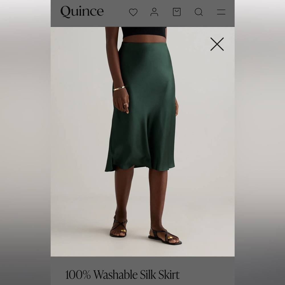 Quince Washable Silk Midi Skirt